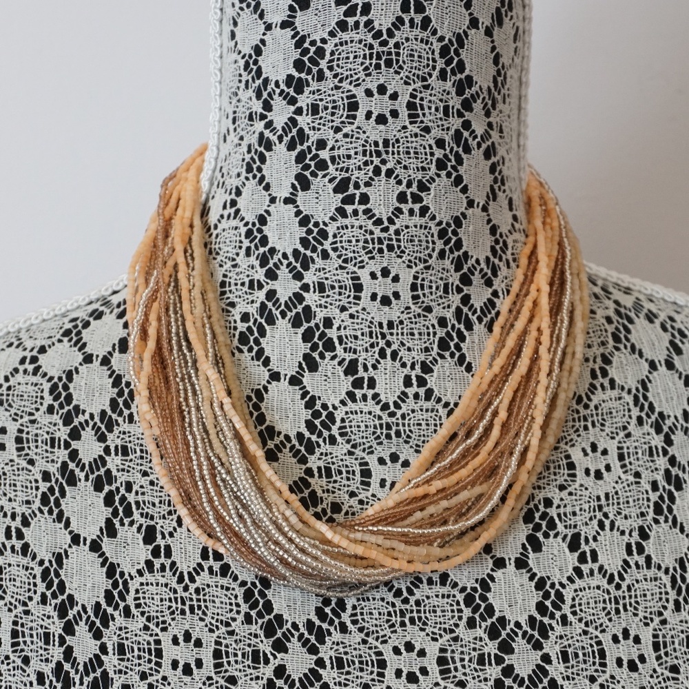 Vintage Multi Strand Seed Bead Necklace